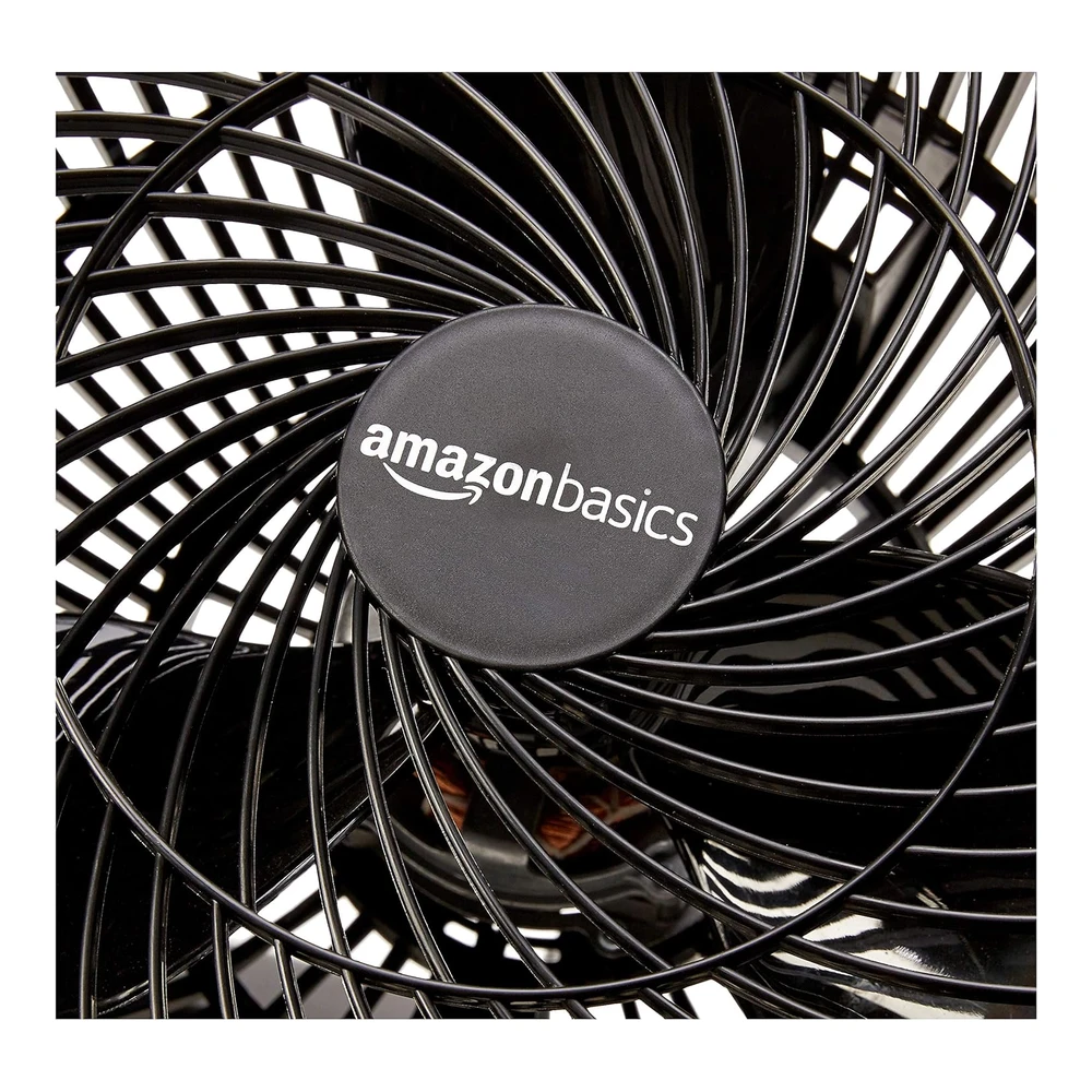 AMAZON BASICS VENTILADOR DE MESA 11" – CIRCULADOR SILENCIOSO DE 3 VELOCIDADES – NEGRO