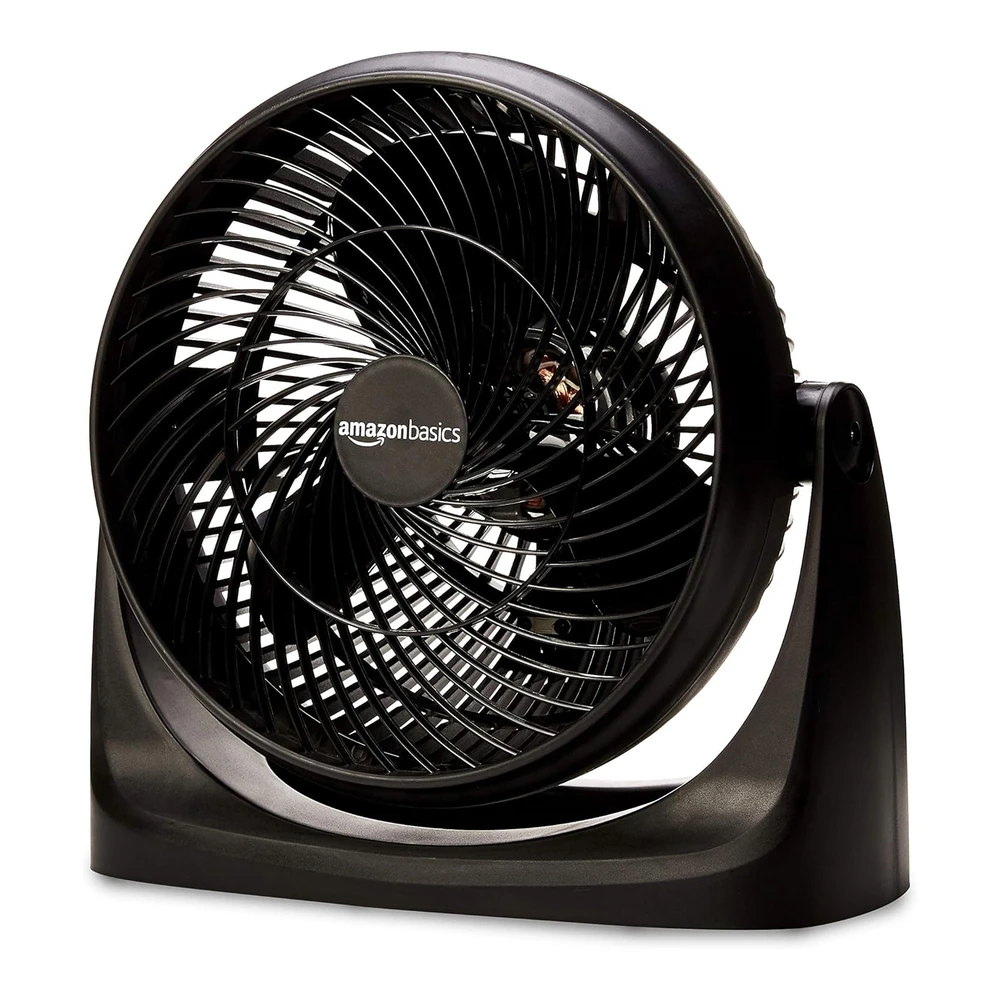AMAZON BASICS VENTILADOR DE MESA 11" – CIRCULADOR SILENCIOSO DE 3 VELOCIDADES – NEGRO