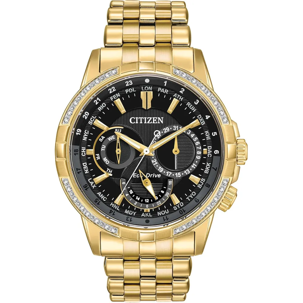 Bulova reloj clásico para hombre de cuarzo multifunción con esfera negra | 43 mm