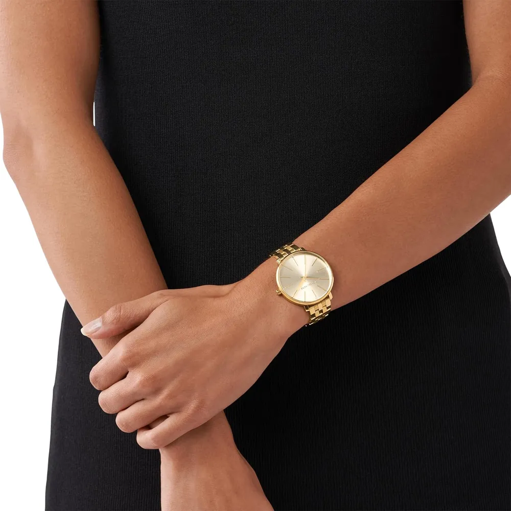 MICHAEL KORS Reloj de acero inoxidable para mujer con correa de acero | Oro