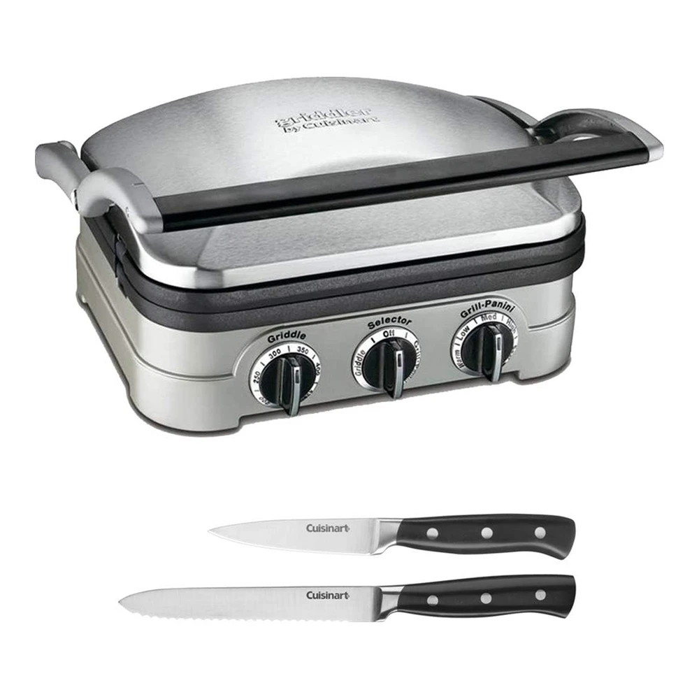 Cuisinart Gr-4n - Juego de Cuchillos Multifuncionales de 2 Piezas para Plancha - Parrilla y Panini con Triple Remache