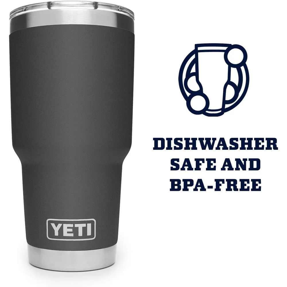 YETI Rambler Vaso de 30 oz de acero inoxidable y tapa MagSlider color gris