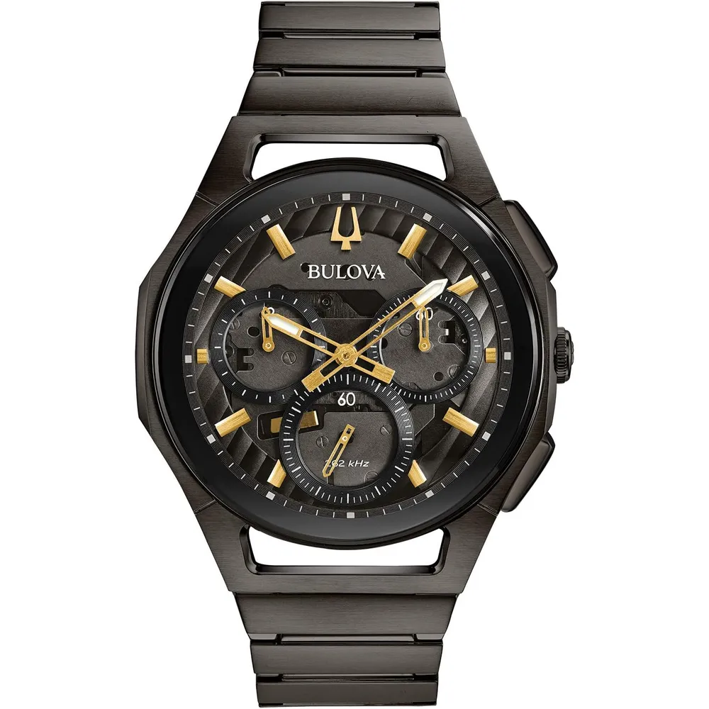 Bulova reloj Curv hombre cuarzo alto rendimiento cronógrafo cinco agujas | Negro