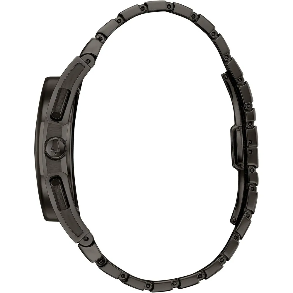 Bulova reloj Curv hombre cuarzo alto rendimiento cronógrafo cinco agujas | Negro