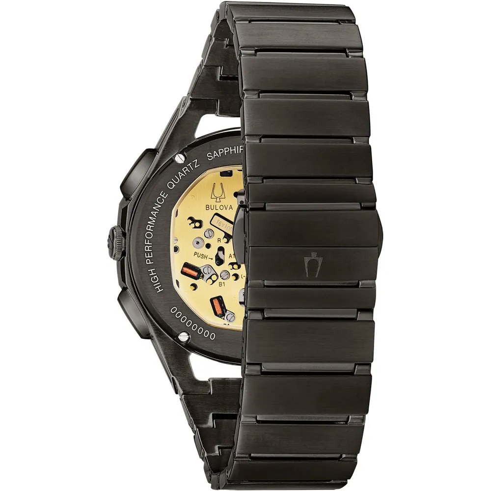 Bulova reloj Curv hombre cuarzo alto rendimiento cronógrafo cinco agujas | Negro