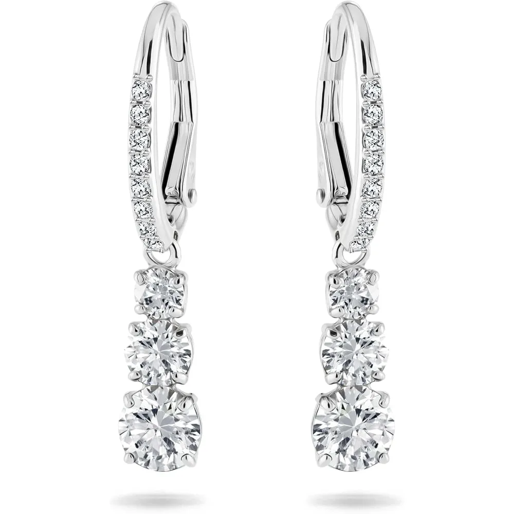 SWAROVSKI ARETES DROP TRILOGY STILLA ATTRACT ACABADO RODIO PARA MUJER | PLATEADO
