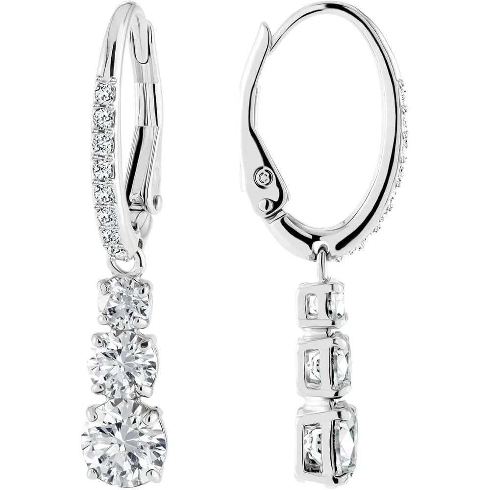 SWAROVSKI ARETES DROP TRILOGY STILLA ATTRACT ACABADO RODIO PARA MUJER | PLATEADO
