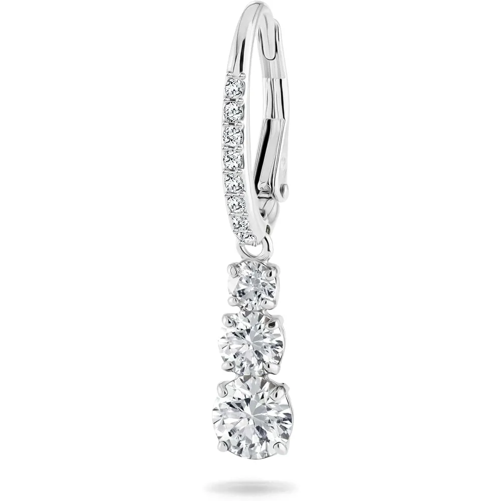 SWAROVSKI ARETES DROP TRILOGY STILLA ATTRACT ACABADO RODIO PARA MUJER | PLATEADO