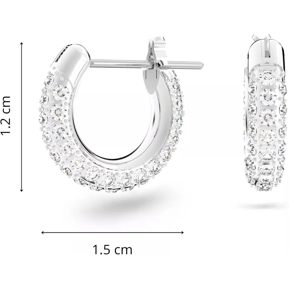 SWAROVSKI ARETES MINI HOOP DEXTERA ACABADO RODIO PARA MUJER | RODIO
