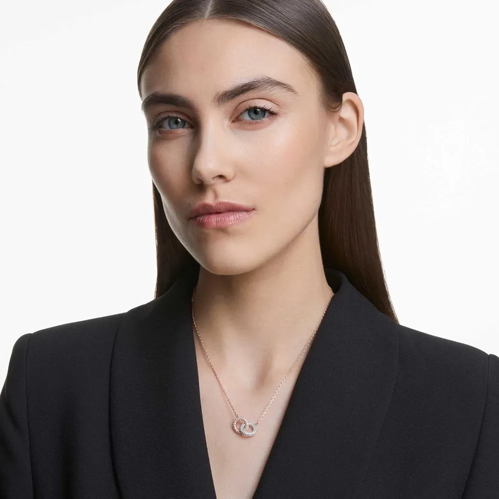 SWAROVSKI COLLAR PENDIENTE CIRCULAR DEXTERA ACABADO ORO ROSA PARA MUJER | ORO ROSA / RODIO