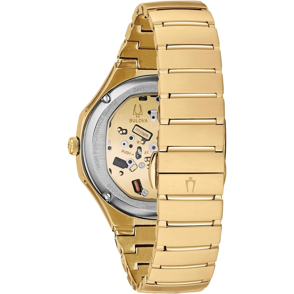 Bulova reloj Curv cuarzo mujer acero inoxidable brazalete con diamantes | Oro