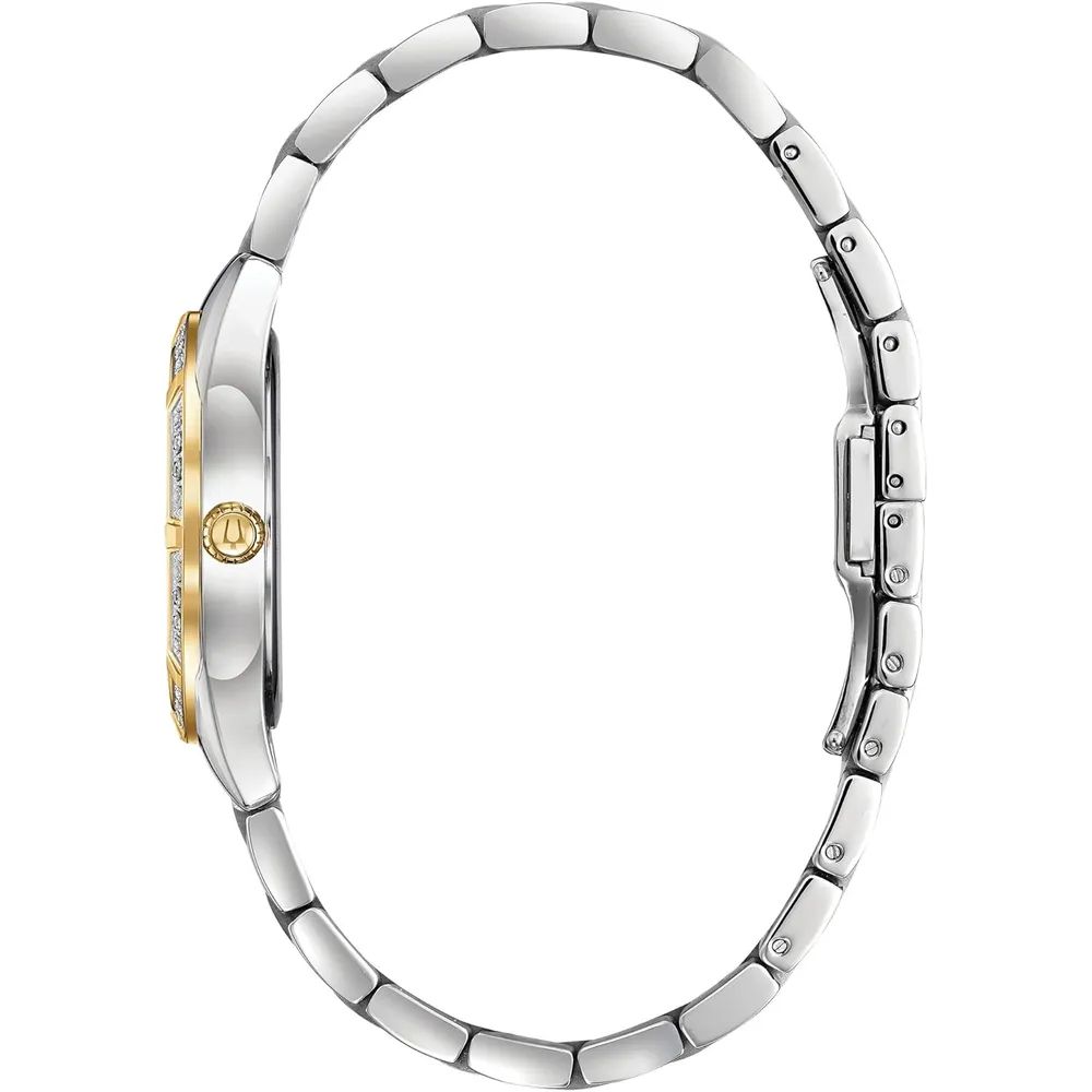 Bulova reloj Sutton clásico cuarzo mujer acero inoxidable brazalete blanca | Plateado