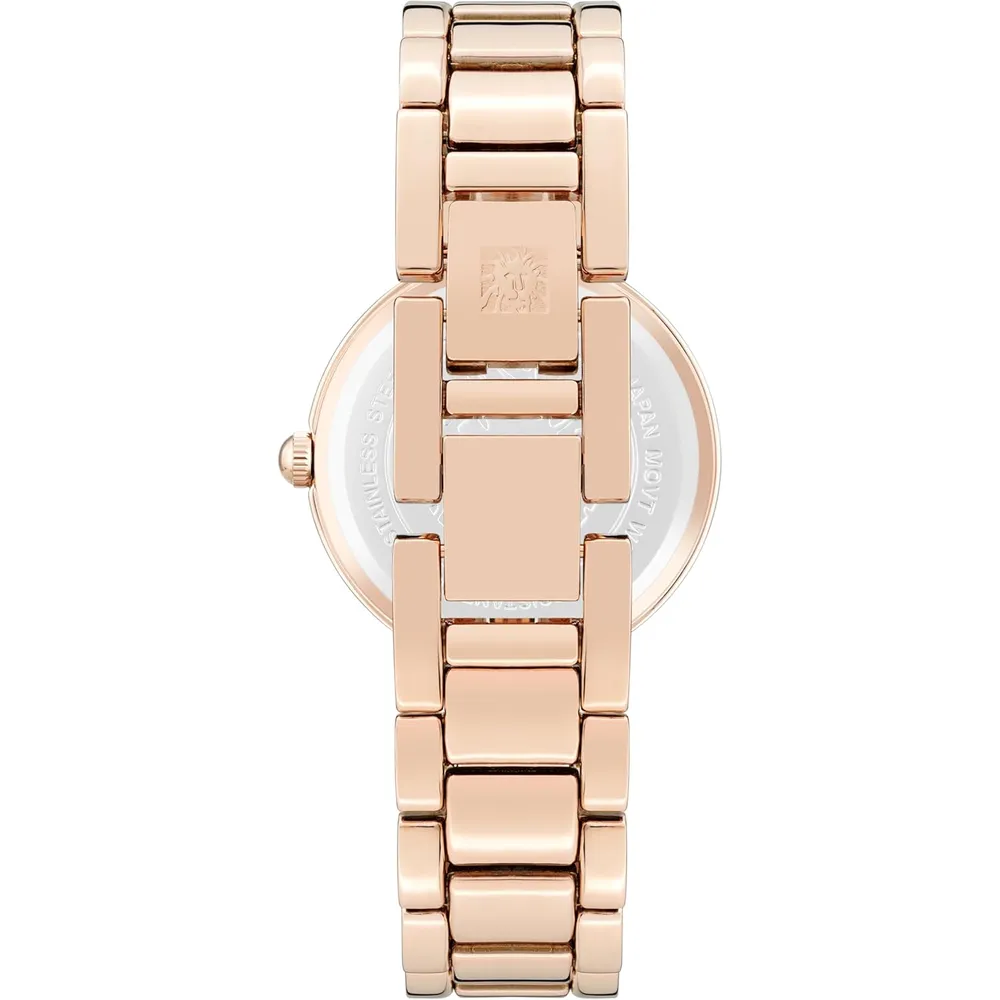 Anne Klein AK/1362GNRG reloj para dama con diamante genuino | 32 mm - Oro rosa/verde.