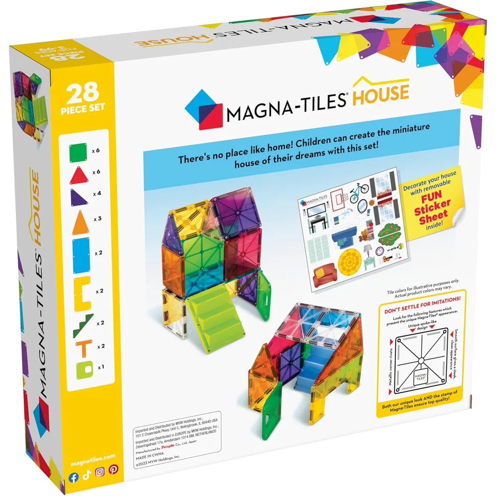 MAGNA-TILES - Casa 28-piezas set de construcción magnético