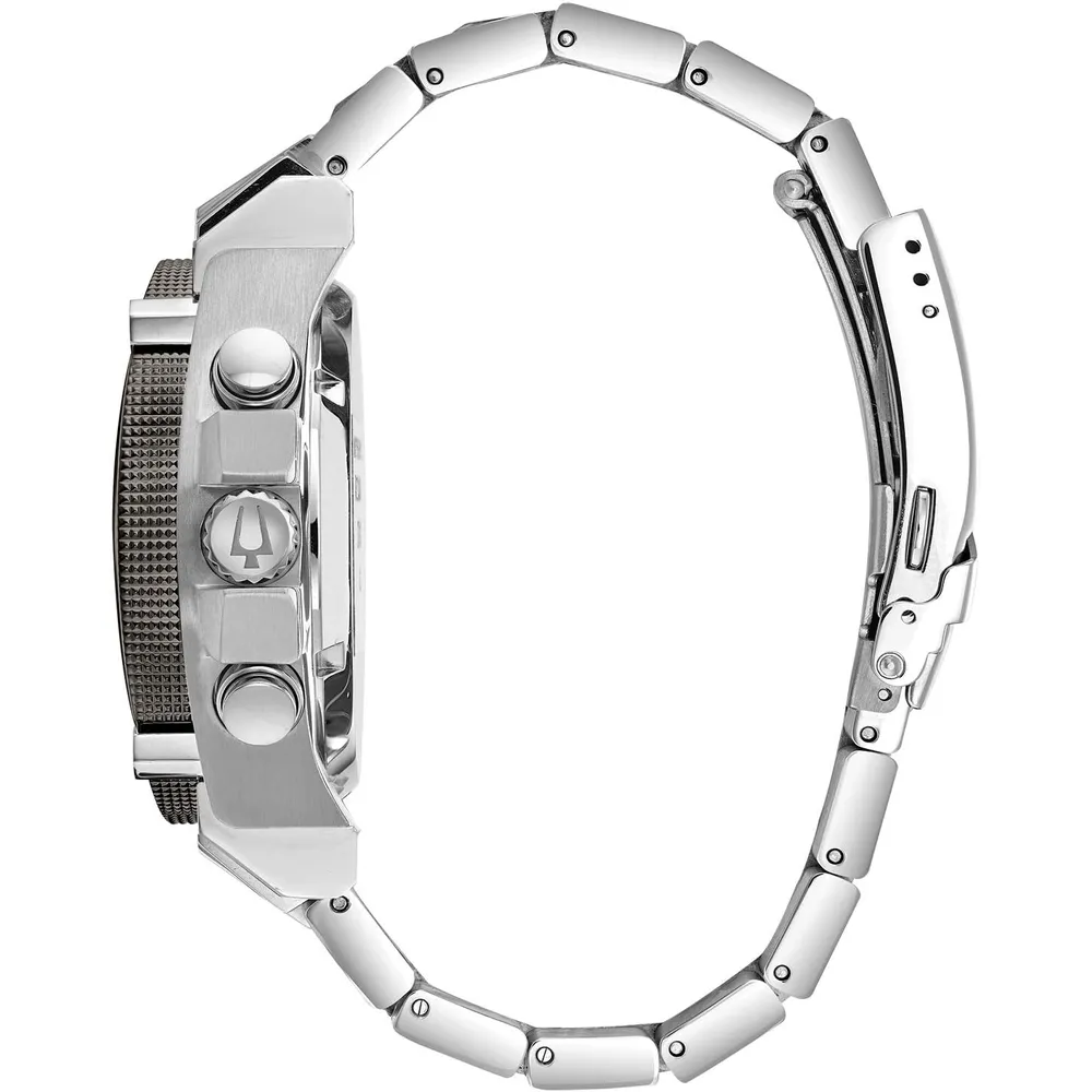 Bulova reloj cronógrafo Icon cuarzo alta precisión hombre cristal curvado | Plateado