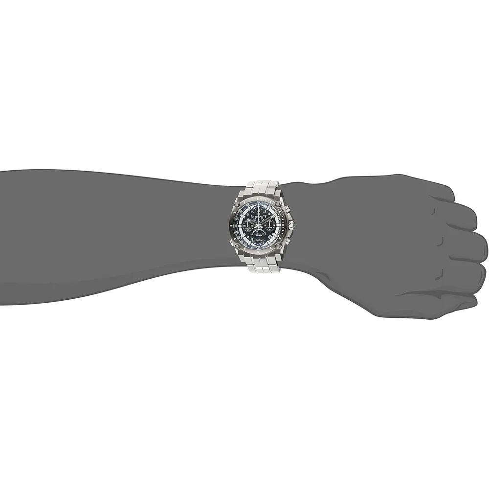 Bulova reloj cronógrafo Icon cuarzo alta precisión hombre cristal curvado | Plateado