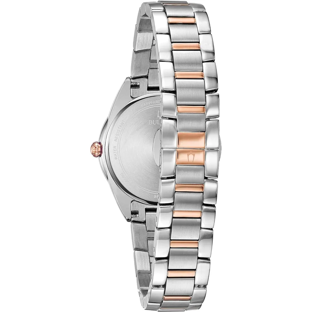 Bulova reloj clásico Sutton cuarzo mujer con diamantes y brazalete | Plateado/Oro Rosa