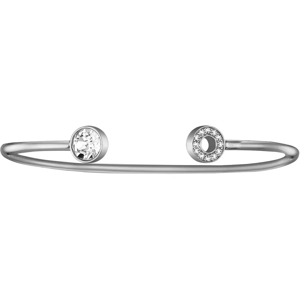 Bulova set de regalo mujer cristal reloj cuarzo 3 agujas y brazalete | Plateado