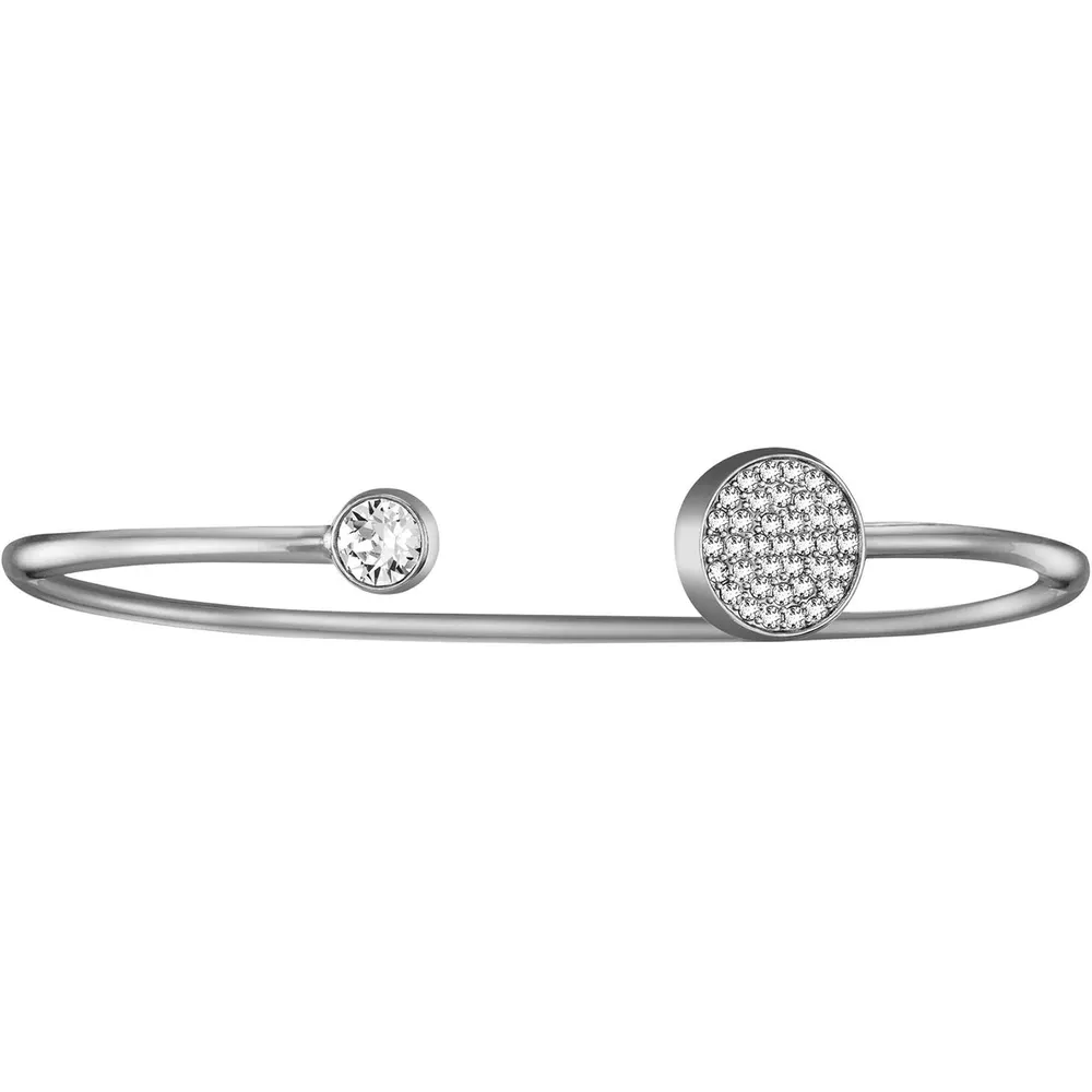Bulova set de regalo mujer cristal reloj cuarzo 3 agujas y brazalete | Plateado