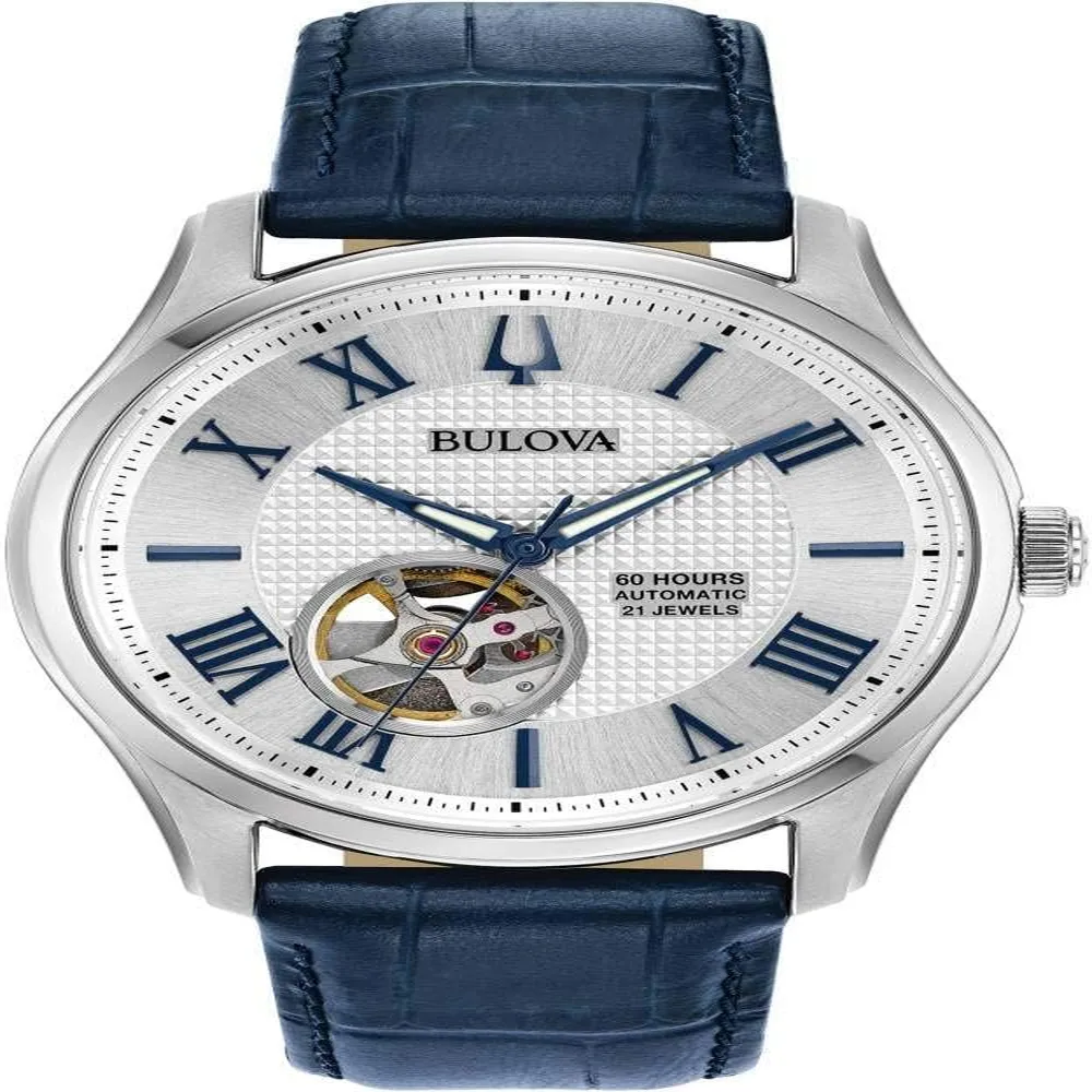 Bulova reloj automático Wilton hombre reserva de marcha 60h números romanos | Azul
