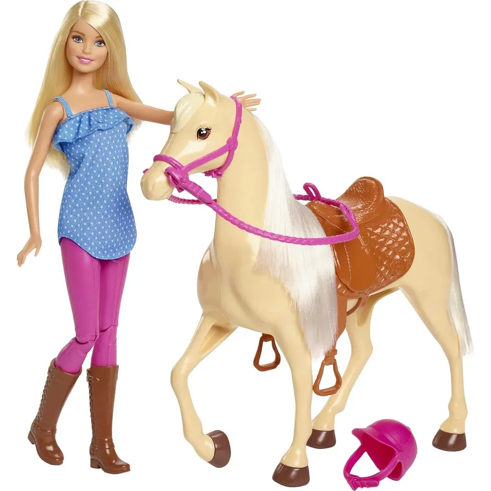 BARBIE muñeca con caballo 11"/28 cm con accesorios