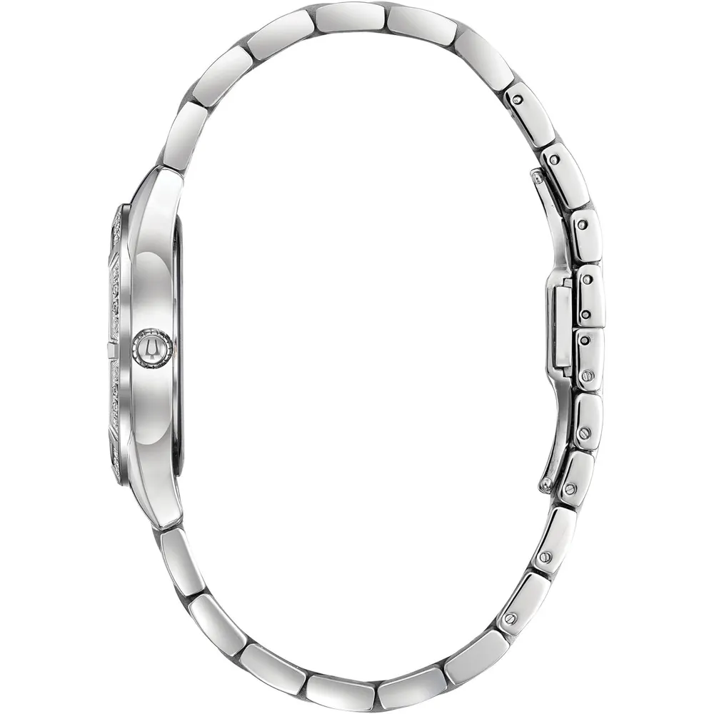 b07flnnvk6_1_webp.webp Bulova reloj clásico Sutton cuarzo mujer diamantes brazalete acero inoxidable | Plateado