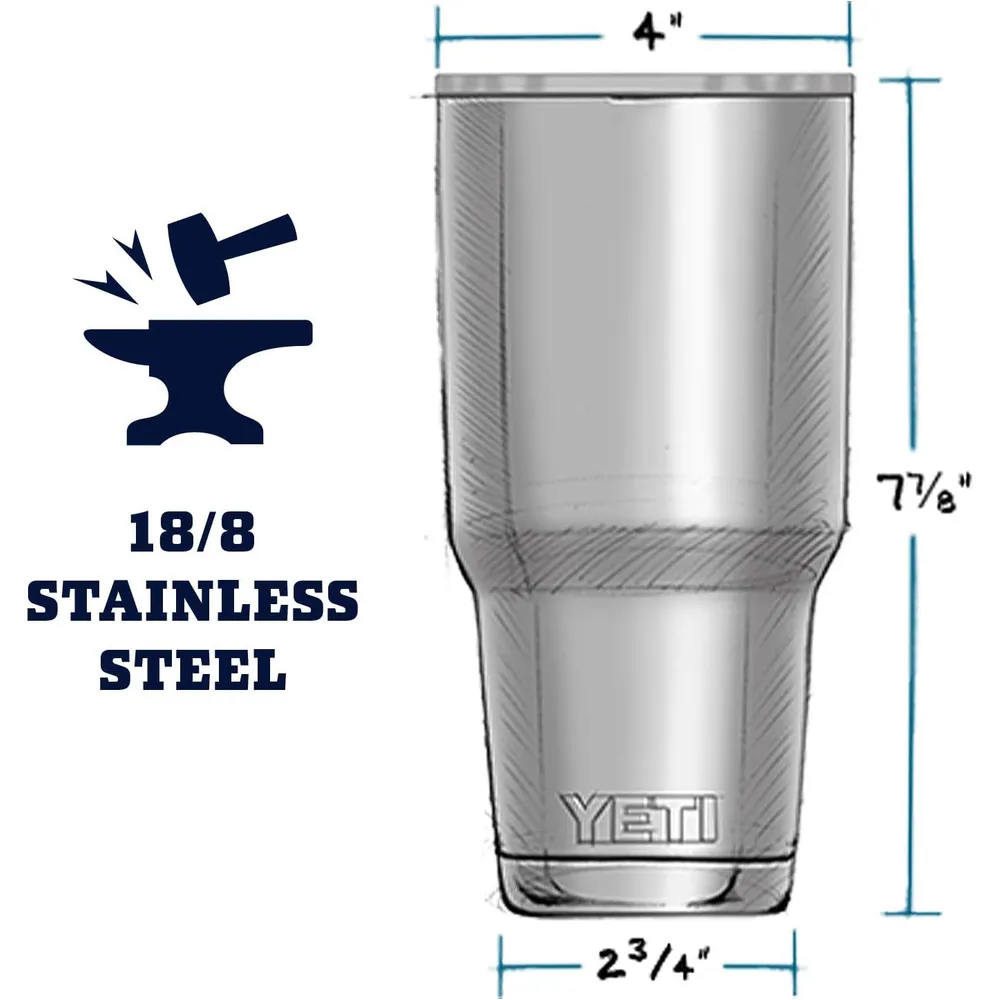 YETI Rambler Vaso de 30 oz de acero inoxidable y tapa MagSlider color azul marino