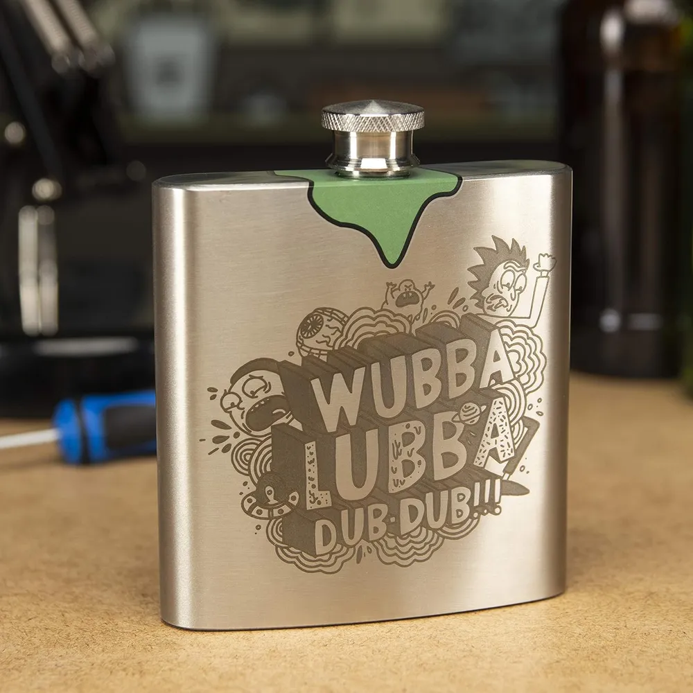 b07fp19k54_1_webp.webp Paladone Rick and Morty Wubba Lubba Dub, frasco de cadera 170 ml