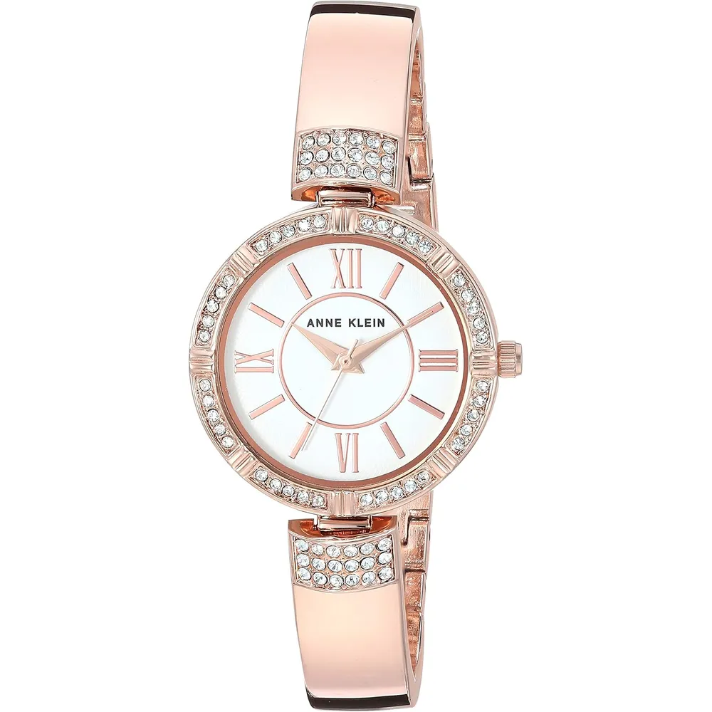 Anne Klein AK/3295SVST set para mujer: reloj con cristales y pulseras | 28 mm - Oro Rosa