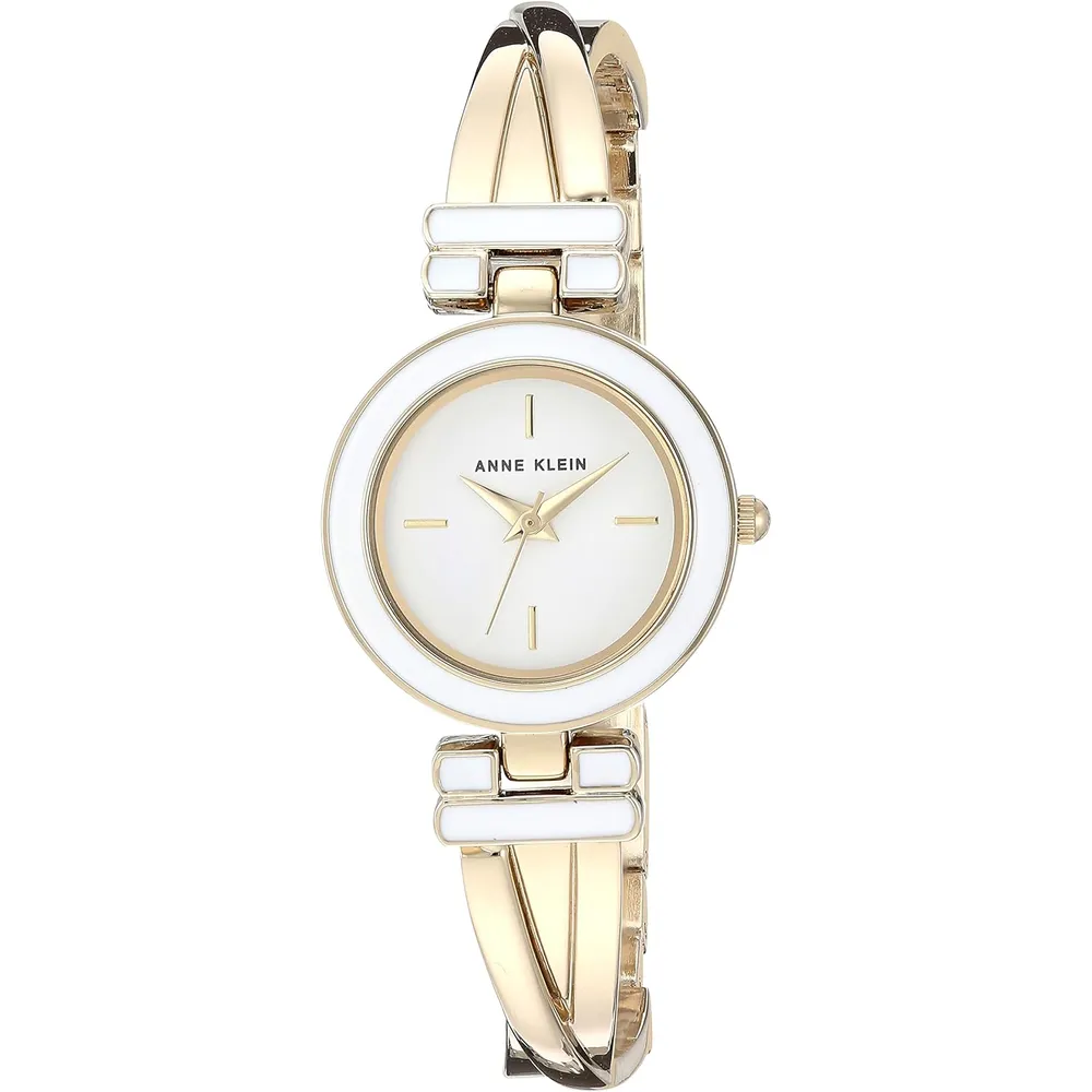 ANNE KLEIN SET PARA MUJER: RELOJ CON CRISTALES Y PULSERAS | 24.5 MM - Dorado/blanco