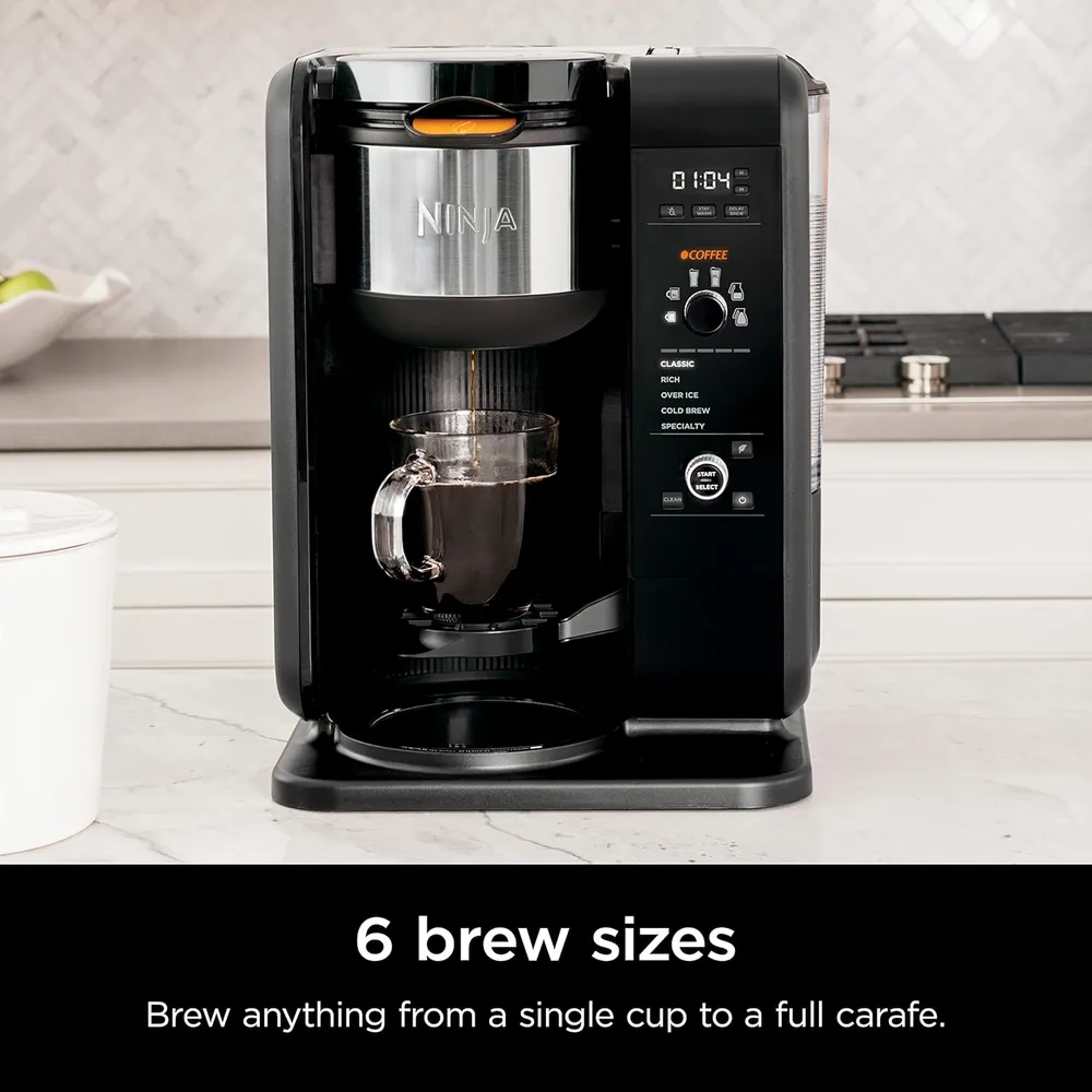 NINJA CAFETERA PLEGABLE SPECIALTY 10 TAZAS / 1.5 L CON JARRA DE VIDRIO | NEGRO