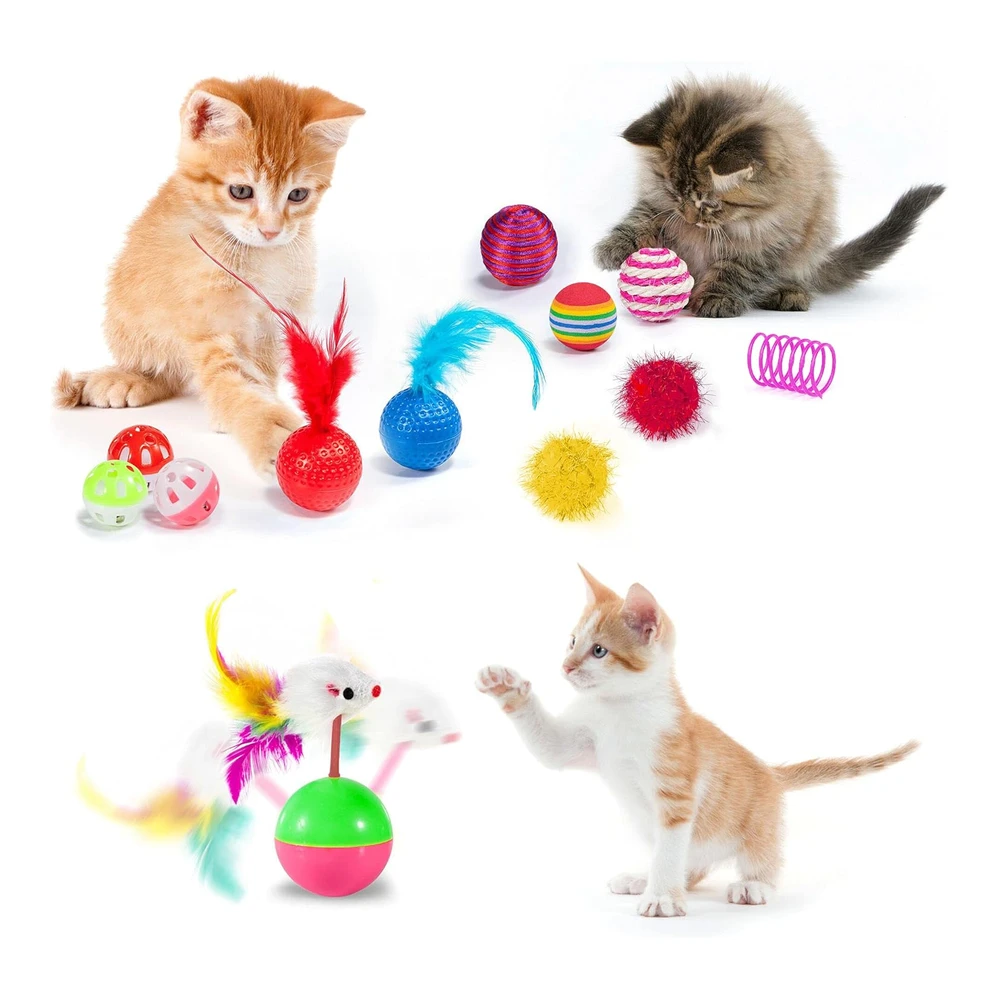 b07fy82ypp_2.webp Ailuki 31 Piezas de Juguetes para Gatos Surtidos Incluye Túnel de 2 Vías Teaser de Plumas de Gato Pez Hierba Gatera Entre Otras | Multicolor