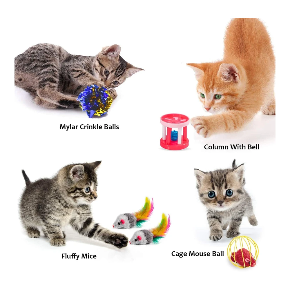b07fy82ypp_3.webp Ailuki 31 Piezas de Juguetes para Gatos Surtidos Incluye Túnel de 2 Vías Teaser de Plumas de Gato Pez Hierba Gatera Entre Otras | Multicolor