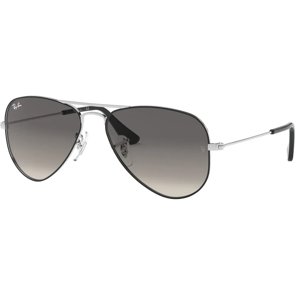 b07g17lbbm_0_webp.webp Ray-Ban Junior RJ9506S Gafas de sol para niños | Black on Silver / Light Grey Dark Grey