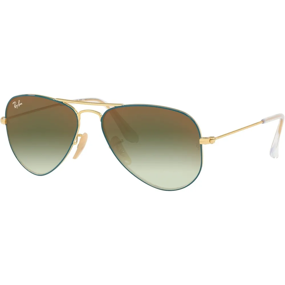 Ray-Ban Junior RJ9506S Gafas de sol para niños | Turquoise on Gold / Green Red