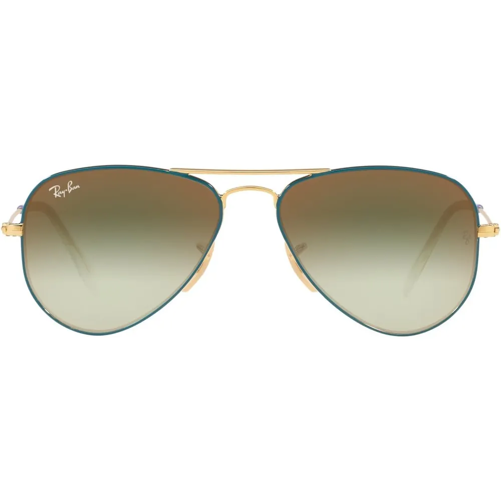 Ray-Ban Junior RJ9506S Gafas de sol para niños | Turquoise on Gold / Green Red