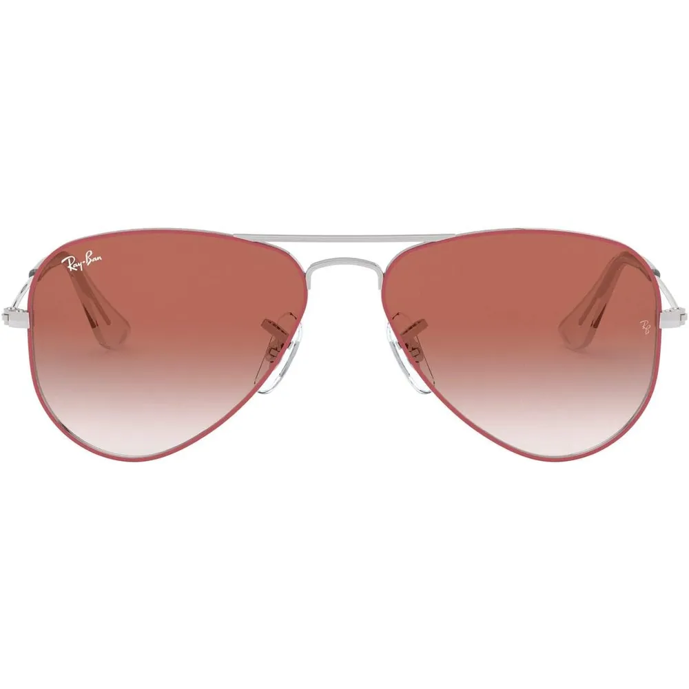 Ray-Ban Junior RJ9506S Gafas de sol para niños | Red on Silver / Clear Red Mirror