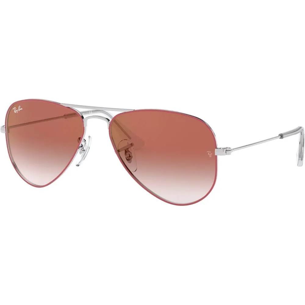 Ray-Ban Junior RJ9506S Gafas de sol para niños | Red on Silver / Clear Red Mirror