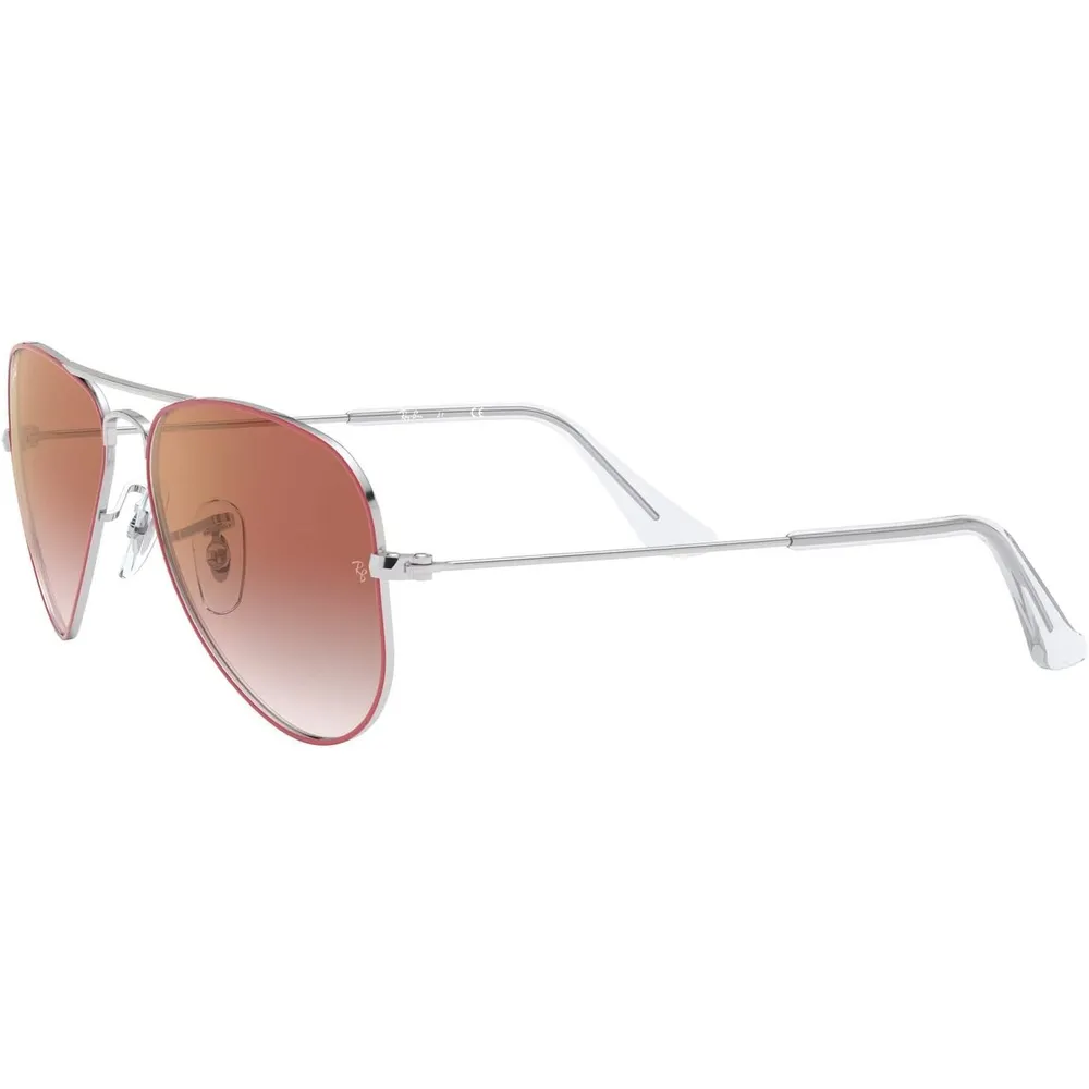Ray-Ban Junior RJ9506S Gafas de sol para niños | Red on Silver / Clear Red Mirror