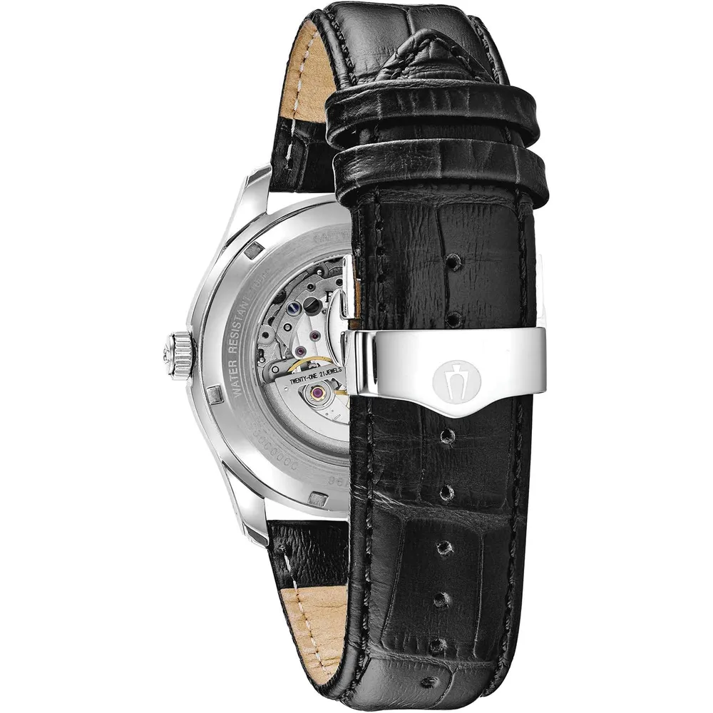 Bulova reloj clásico Wilton automático hombre 3 agujas 21 joyas apertura | Negro