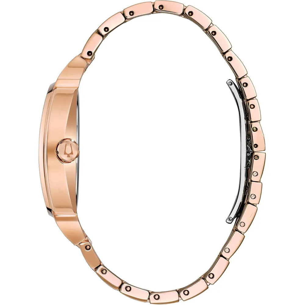Bulova reloj Crystal Phantom hombre cuarzo 3 agujas fecha | Plata/Oro Rosa