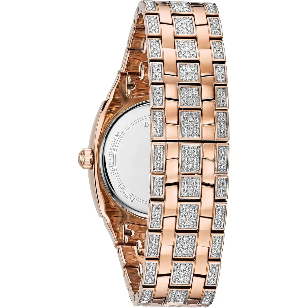 Bulova reloj Crystal Phantom hombre cuarzo 3 agujas fecha | Plata/Oro Rosa
