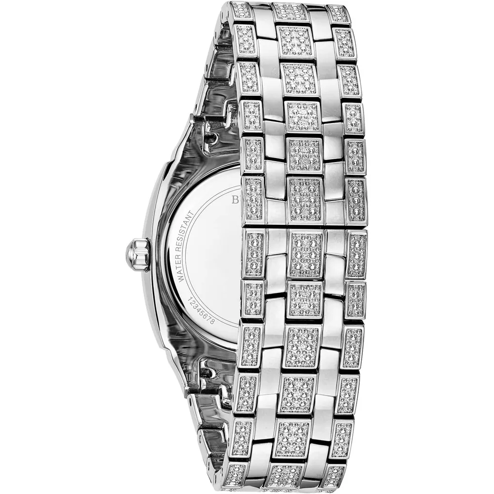 Bulova reloj Crystal Phantom hombre cuarzo 3 agujas fecha | Plata