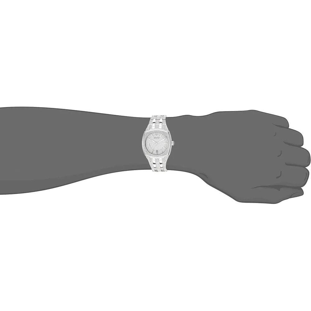 Bulova reloj Crystal Phantom hombre cuarzo 3 agujas fecha | Plata