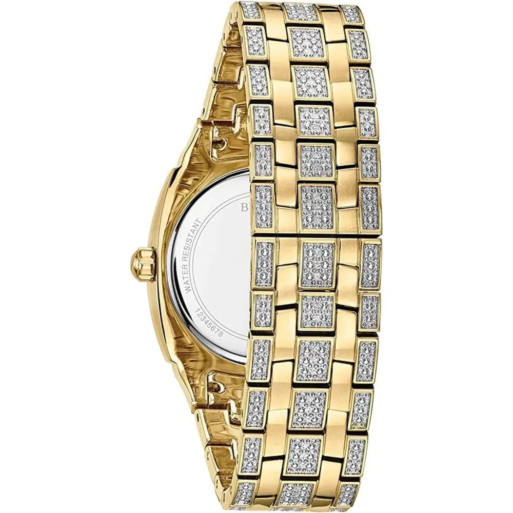 Bulova reloj Crystal Phantom hombre cuarzo 3 agujas fecha | Oro/Plata
