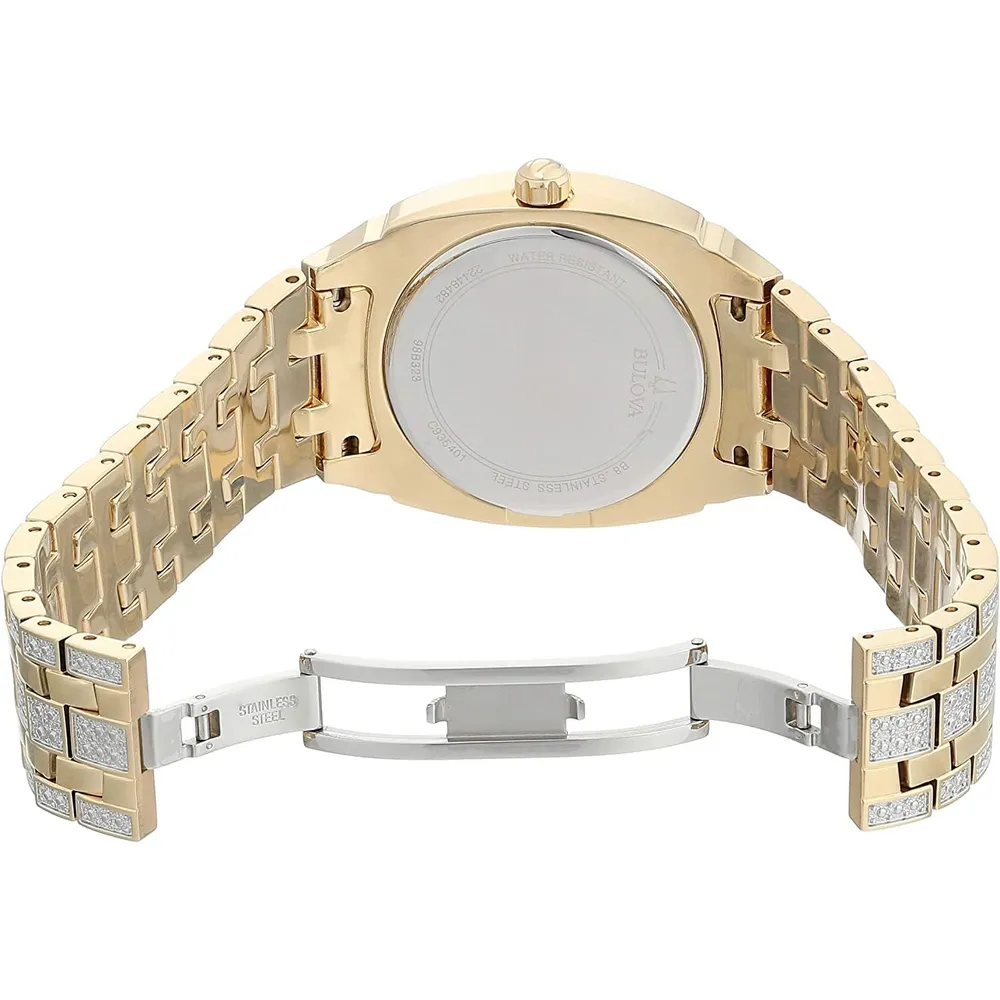 Bulova reloj Crystal Phantom hombre cuarzo 3 agujas fecha | Oro/Plata