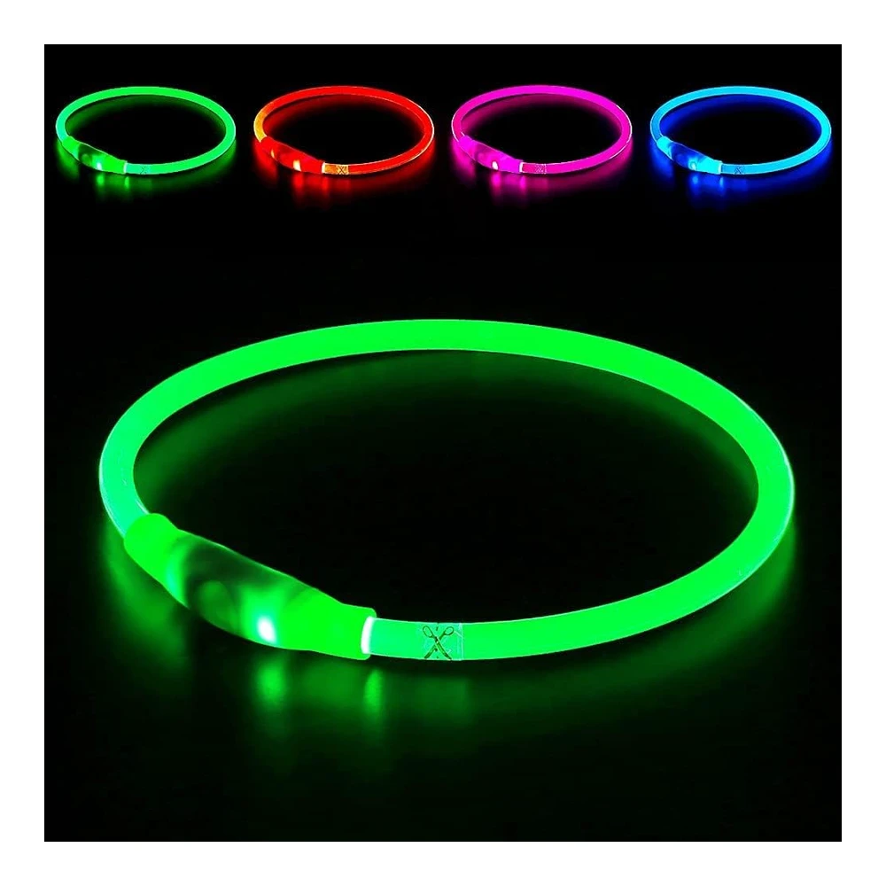 Bseen - Collar para Perro con Luz Led Recargable Por USB - Collar de Seguridad para Mascotas que Hace que Tus Queridos Perros Sean Vistos Por La Noche para Perros Pequeños - Medianos y Grandes