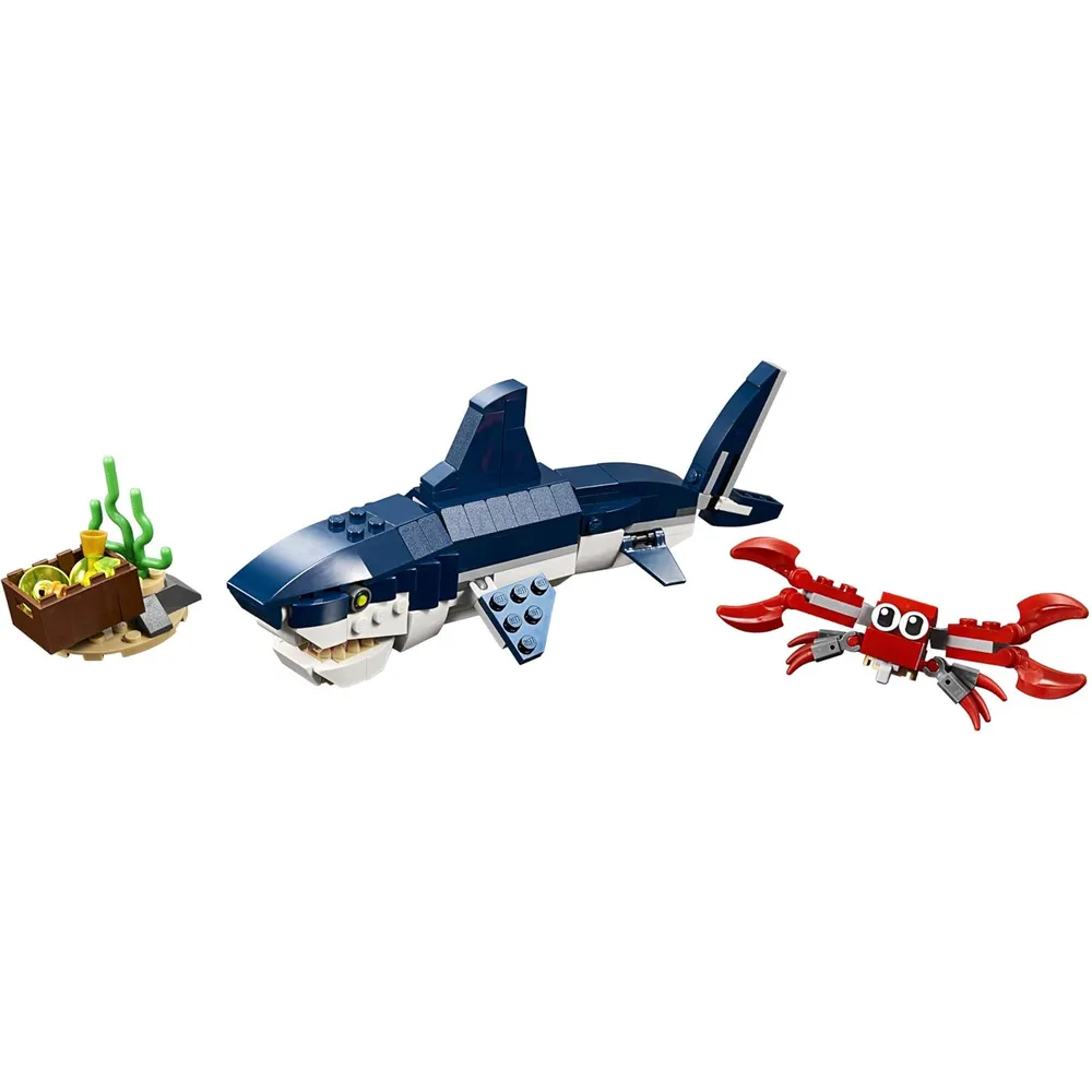 Lego Creator 3 en 1 criaturas marinas tiburón calamar cangrejo y pez
