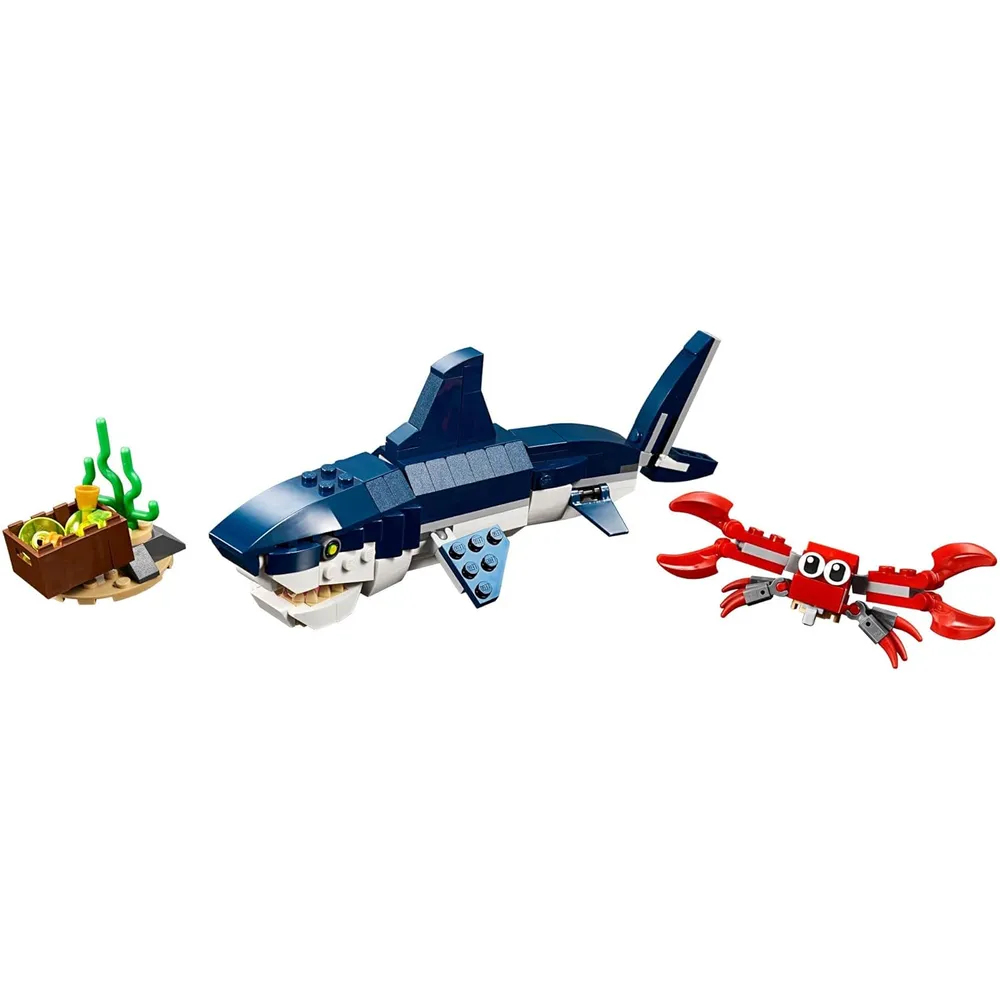 Lego Creator 3 en 1 criaturas marinas tiburón calamar cangrejo y pez