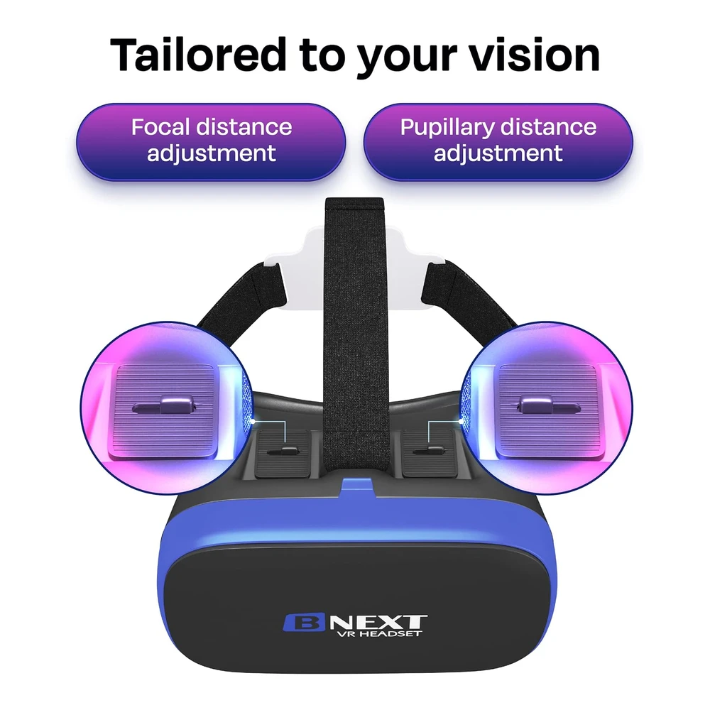 AUDÍFONOS DE REALIDAD VIRTUAL BNEXT PARA TELÉFONOS CELULARES CON GAFAS 3D VR | AZUL